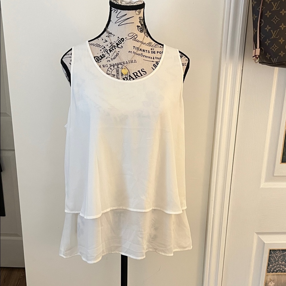 💗Express White Layered Women's Blouse